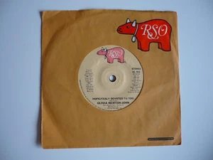 Olivia Newton John Hopelessly Devoted To You 7" Vinyl 1978 US RSO Grease Single - Picture 1 of 8