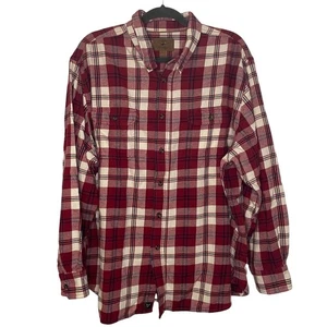 Outdoor Life Red and White Men's Flannel Size XXL Western Plaid - Picture 1 of 8