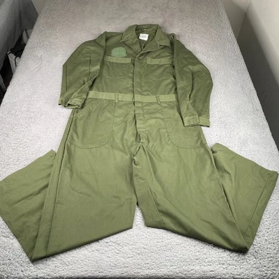 Macacão utilitário militar masculino 48L verde zíper completo manga longa algodão unicor EUA - Imagem 1 de 4