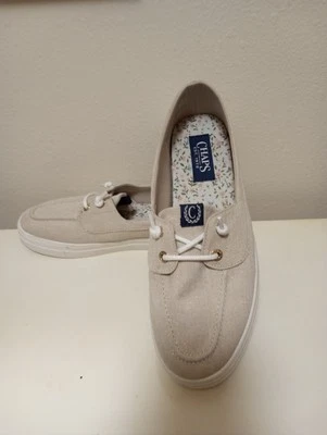 Chap's ~ Zapatos de Barco Para Mujer Beige "Corbata Ajustable" ~ Talla 9 Usados en Excelente Condición Foto 1 de 4