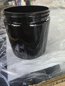 8oz Black Clear PET Single Wall Plastic Jars Qty 210 - Picture 1 of 4