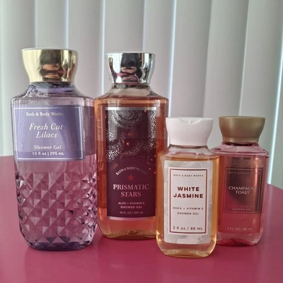 Lot of 4 Bath & Body Works Shower Gel: Prismatic Stars/Fresh Lilac/White Jasmine - Image 1 of 3