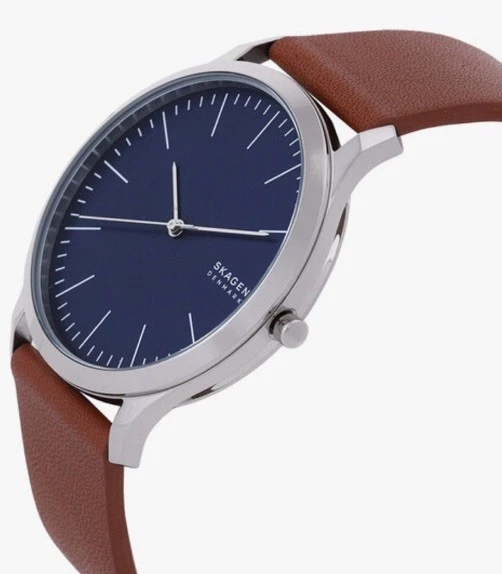 Skagen Men's Jorn Quartz Leather Watch Color Brown 20 Model SKW6546