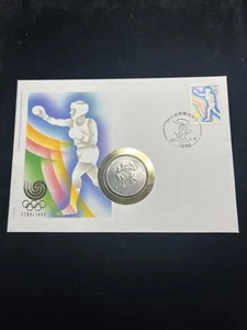 1988 Seoul Olympic Boxing 2000Won With Matching Stamp And Original Packaging - Picture 1 of 4
