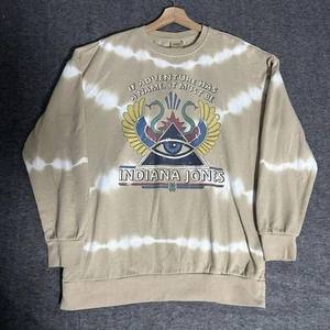 Indiana Jones Pullover Sweatshirt Adventure Has A Name Tie-Dye Cosplay Size L - Picture 1 of 6
