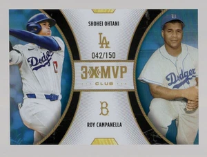 SHOHEI OHTANI/ROY CAMPANELLA 2025 TOPPS WELCOME TO THE CLUB BLUE 3X-MVP #042/150 - Bild 1 von 2