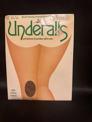Par de pantimedias y bragas vintage UNDERLLS beige panty 320 A-B piernas bronceadas Foto 1 de 3