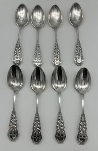 RARO 8 cucharas de recuerdo. Gorham plata de ley. Minas Santa Juliana México. 7" - Imagen 1 de 7