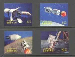 Bhutan 1969 Apollo 11 4 values (A) 3D Space MNH - Picture 1 of 1