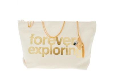 Collar y bolsa QVC Dogeared Protection Cluster tono dorado Foto 1 de 4