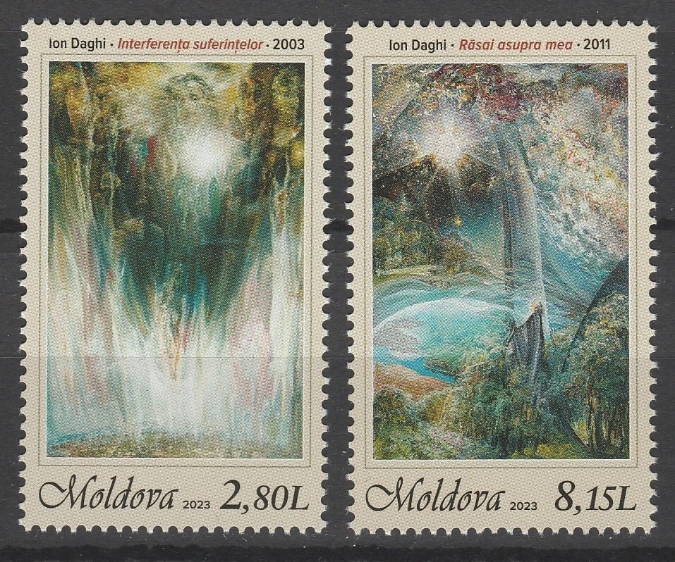 Moldova 2023 Art, Mihai Eminescu in paintings 2 MNH stamps - Image 1 of 1