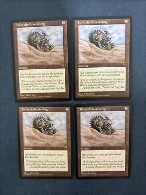 MTG 4X VISIONS HELM OF AWAKENING GERMAN + ENGLISH MAGIC THE GATHERING ARTIFACT - Image 1 of 4