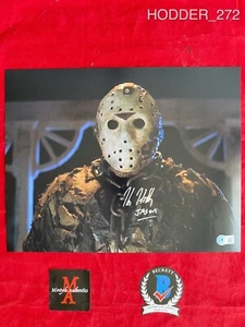 Foto firmada autografiada por Kane Hodder 11x14 Jason Friday the 13th Beckett certificado de autenticidad - Imagen 1 de 3