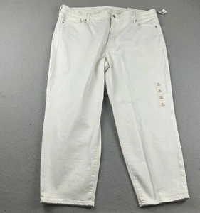 Old Navy Jeans Women 22 White Denim OG Loose High Rise Secret-Smooth Pockets NWT - Picture 1 of 10