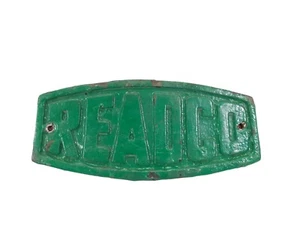 Vintage READCO York PA Advertising CAST IRON Emblem Tag Sign FACTORY 9" GREEN - Picture 1 of 4