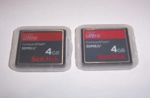 2pcs 4GB SanDisk Ultra 30 mb/s CompactFlash Memory Card CF I 4 GB Compact Flash - Picture 1 of 3