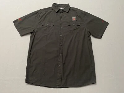 Jim Bean Official Mens Button Down Gray Shirt Front Pockets Embroidered Size L - Image 1 of 4