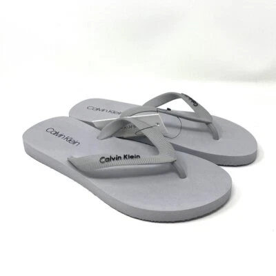 Calvin Klein Men's CMHALLEY-Z Smooth Footbed Halley Flip Flop Sandal Gray Rubber - Image 1 of 4