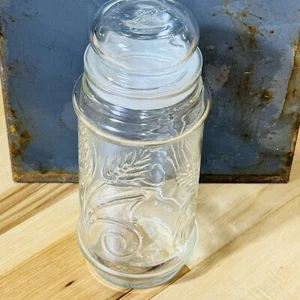 Vintage Planters Mr Peanut Glass Jar with Lid 1982 Wheat Pattern RARE Glass Jar - Picture 1 of 8