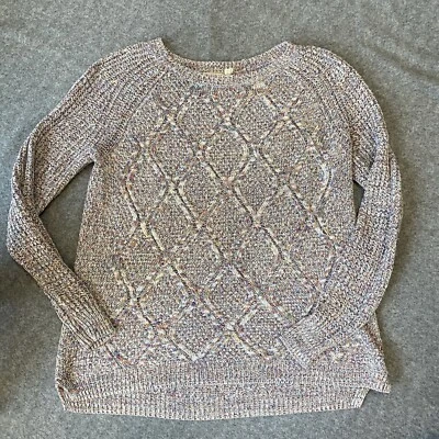 Suéter Faded Glory Junior Niñas Talla L (12-14) Rosa Beige Azul Colores Tejido Foto 1 de 4