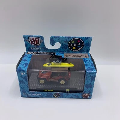 M2 Machines Maui 1944 Jeep MB Red with Surf Board 2020 New - Image 1 of 4