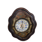 Mid 19Th Century French Unique Mother Of Pearl Wall Clock W/Marble Face Works!