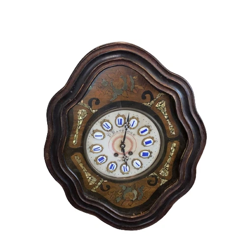 Mid 19TH Century French unique Mother of Pearl Wall Clock W/Marble face Works! Cover