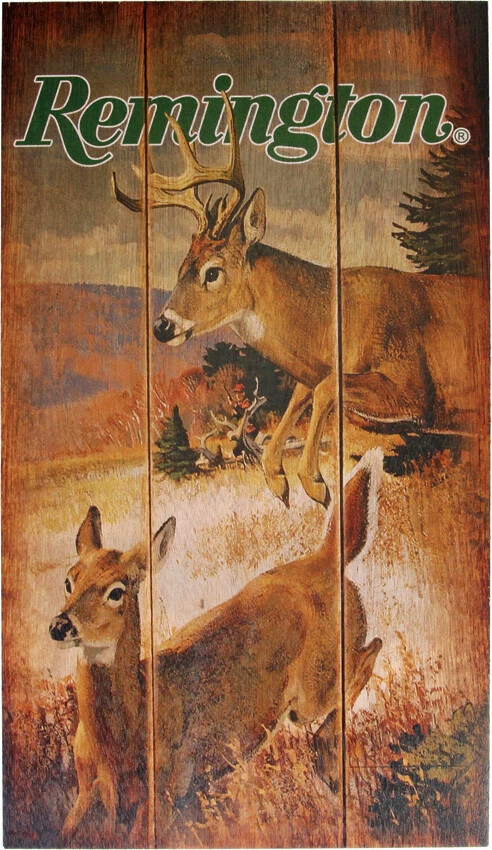 Remington Flying Targets Deer Wood Sign RESG011