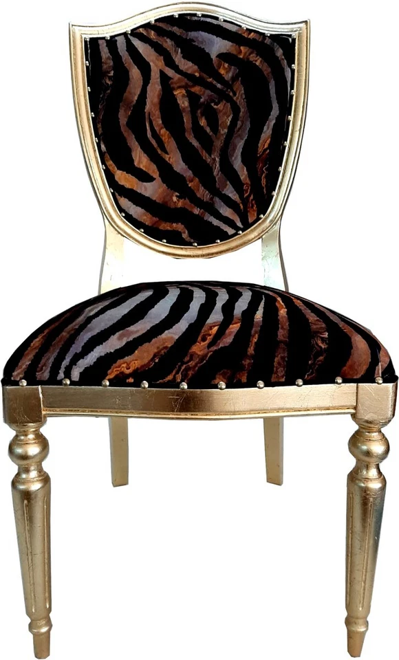Casa Padrino chaise de salle à manger de luxe art déco léopard / or - mobilier d'hôtel de luxe - Photo 1/1