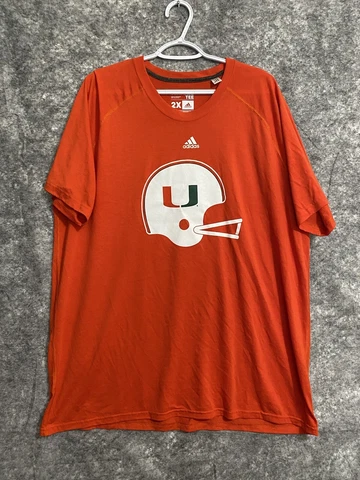University Of Miami Hurricanes Mens Shirt 2XL Orange Adidas Ultimate Tee XXL Cover