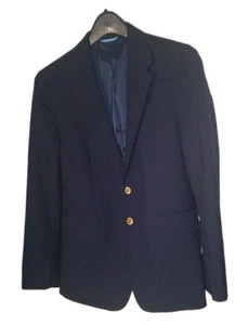 VINEYARD VINES Boy's Navy Blue Wool Sport Coat Blazer Gold Tone Buttons Sz 18 - Picture 1 of 11