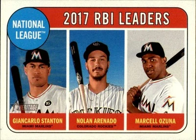 2018 Topps Heritage #4 2017 NL RBI Leaders - Image 1 of 2