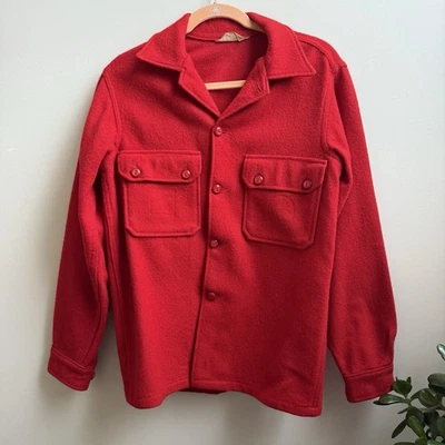 Vintage Boy Scouts of America BSA red WOOL  jacket button front  USA Men’s Small - Image 1 of 4