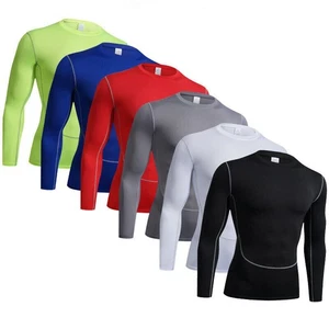 Herren Kompression Basisschicht Oberteil Langarm Fitness Sport Elastisch Laufshirts - Bild 1 von 15