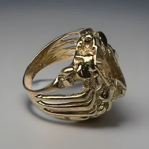 Vintage 14K Solid Gold Men’s Ring – Unique Design – Size 8 US – 11.8g - Picture 1 of 11