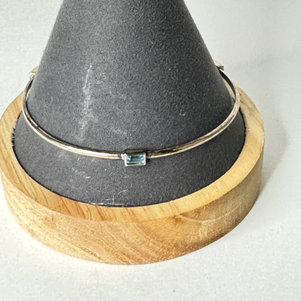 Blue Topaz Bangle Bracelet 925 Sterling Silver Costa Rica - Image 1 of 4