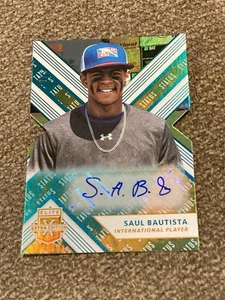 2018 Panini Elite Extra Edition Saul Bautista Green Status Die Cut Auto SSP /5 - Bild 1 von 4
