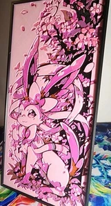 Pokemon Sylveon 3D Bild mit Schreibtischständer 8 x 4 Zoll - Bild 1 von 13