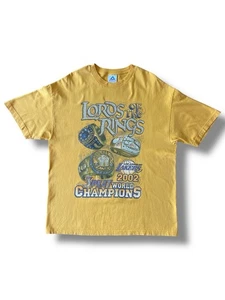 Vintage Y2K 2002 Los Angeles Lakers 3 Peat World Champions T-Shirt Size XL - Picture 1 of 20