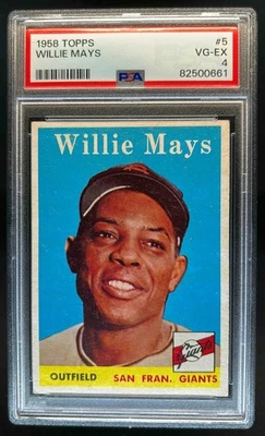 1958 Topps Willie Mays #5 Giants PSA 4 Foto 1 de 2