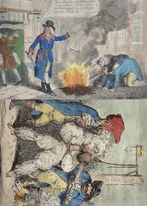 James Gillray Double Sided Etchings ‘The Crown Libel’ & ‘Retribution’ Bohn 1852 - Picture 1 of 7