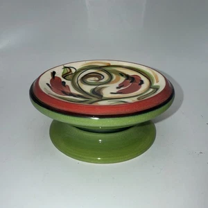 "De colección 2000 Gail Pittman Cerámica Pilar Candelabro Artista Firmado 2.5""Hx5""W" - Imagen 1 de 5