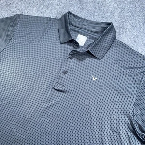 Camisa polo de golf Callaway Opti-Dri para hombre L gris estampado a cuadros manga corta elástica - Imagen 1 de 8