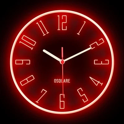 OSQUARE Minimalism North European Modern Interior Design Flexible Neon Clock 10" - Image 1 of 4