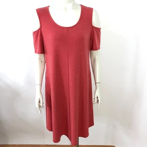 Soft Surroundings Medium Cold Shoulder Women's Knee Length Dress Red 2BB69 - Picture 1 of 12