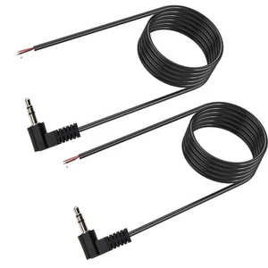 3.5mm Stereo to Bare Wire, 2 Pack 6ft Right Angle 1/8" 3 Pole TRS Male Connec... - Bild 1 von 4