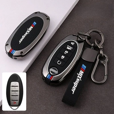 Zin Alloy Silicone Smart Key Fob Cover Case Holder for Nissan Infiniti 5 Button Foto 1 de 4