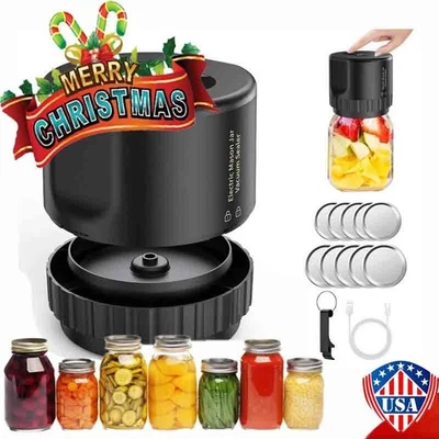 Mason Genie 真空封口机 80kPa Mason Jar 真空封口机 USB 充电 电动 ~ ~ — 第 1/4 张图片