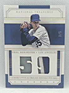 2017 National Treasures Consecutive Scoreless Inning Pitched Orel Hershiser 1/5 - Picture 1 of 2