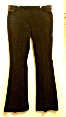 Misses Wet Seal Black Pants Red Check w/ Waistband Buckle Accents Sz 3 Flare Leg - Image 1 of 4
